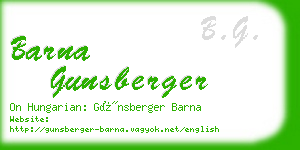 barna gunsberger business card